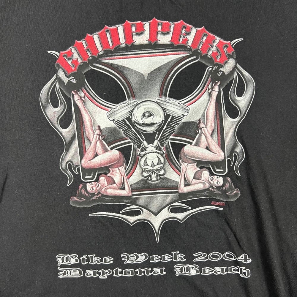 Vintage 2004 Motorcycle Choppers T Shirt Men's XL Black Daytona Bike Week Biker